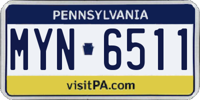 PA license plate MYN6511