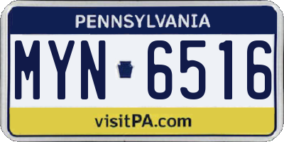 PA license plate MYN6516