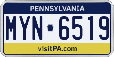 PA license plate MYN6519