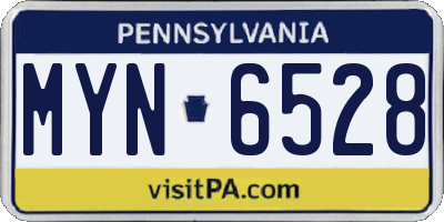 PA license plate MYN6528