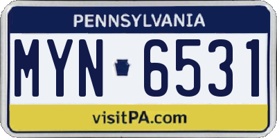 PA license plate MYN6531