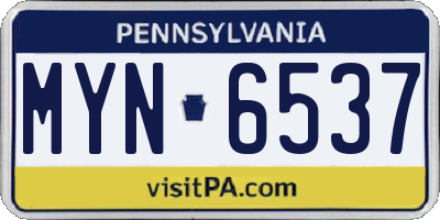 PA license plate MYN6537
