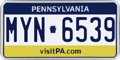 PA license plate MYN6539
