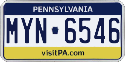 PA license plate MYN6546