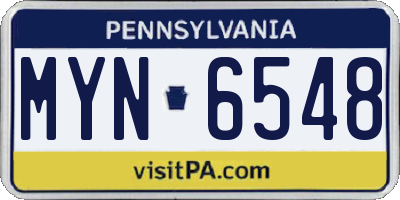 PA license plate MYN6548