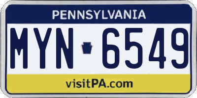 PA license plate MYN6549