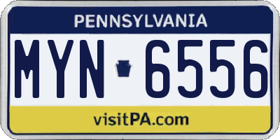 PA license plate MYN6556