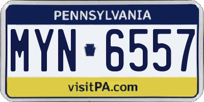 PA license plate MYN6557