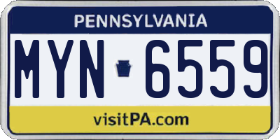 PA license plate MYN6559