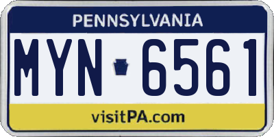 PA license plate MYN6561