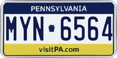 PA license plate MYN6564