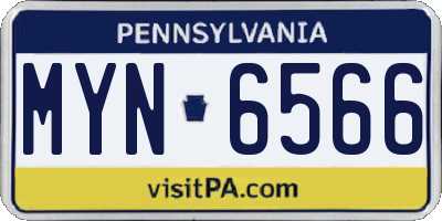 PA license plate MYN6566