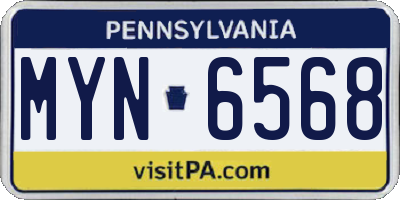 PA license plate MYN6568
