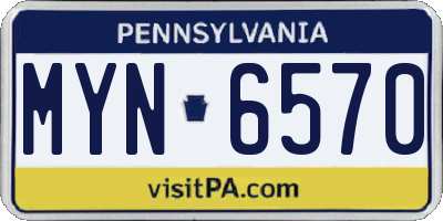 PA license plate MYN6570