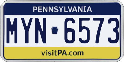 PA license plate MYN6573