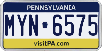 PA license plate MYN6575