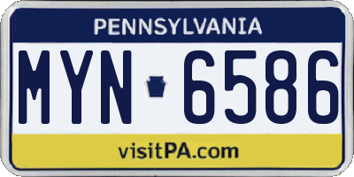 PA license plate MYN6586
