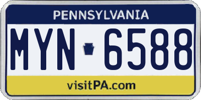 PA license plate MYN6588