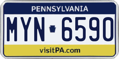 PA license plate MYN6590