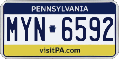 PA license plate MYN6592