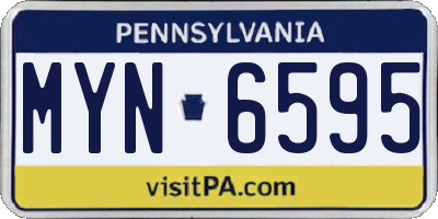 PA license plate MYN6595