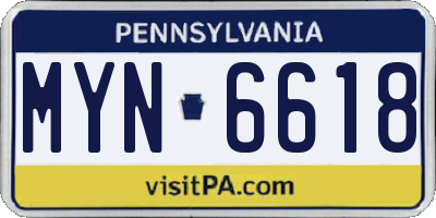 PA license plate MYN6618