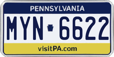 PA license plate MYN6622