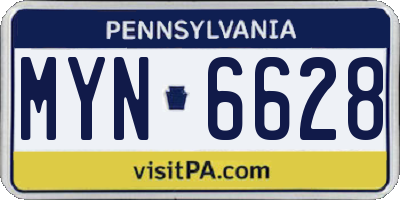 PA license plate MYN6628