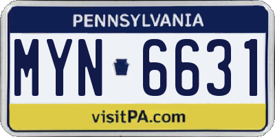 PA license plate MYN6631