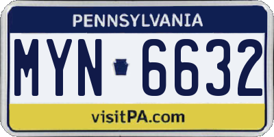 PA license plate MYN6632