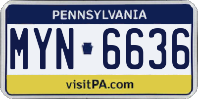 PA license plate MYN6636