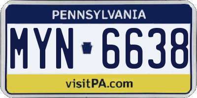 PA license plate MYN6638