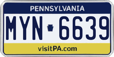 PA license plate MYN6639