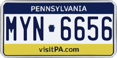 PA license plate MYN6656