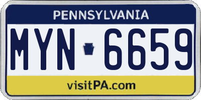 PA license plate MYN6659