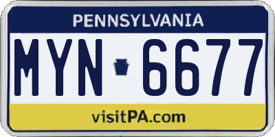PA license plate MYN6677