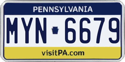 PA license plate MYN6679