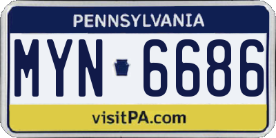 PA license plate MYN6686