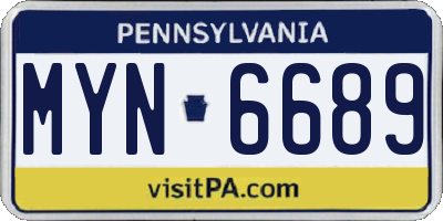 PA license plate MYN6689