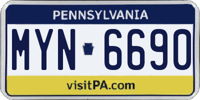 PA license plate MYN6690