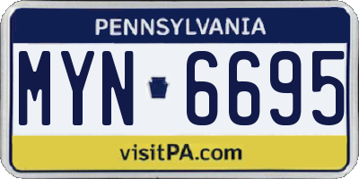 PA license plate MYN6695