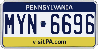 PA license plate MYN6696