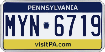 PA license plate MYN6719