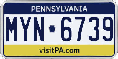 PA license plate MYN6739