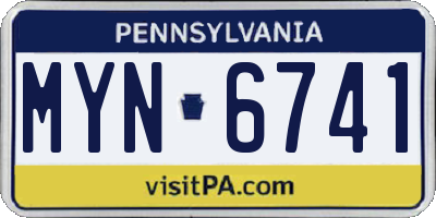 PA license plate MYN6741