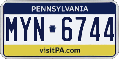 PA license plate MYN6744