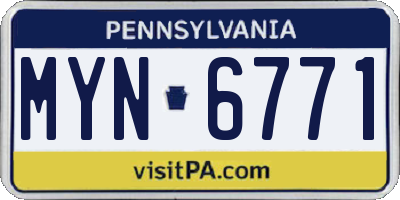 PA license plate MYN6771