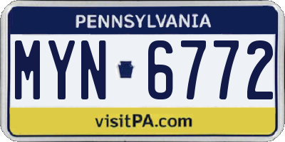 PA license plate MYN6772