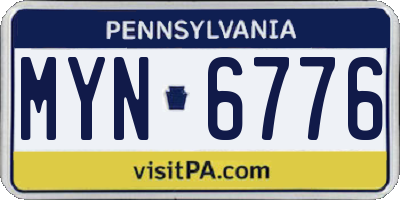 PA license plate MYN6776