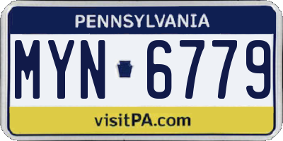 PA license plate MYN6779